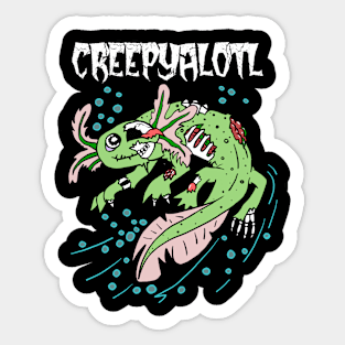 Creepyalotl Zombie Axolotl Sticker